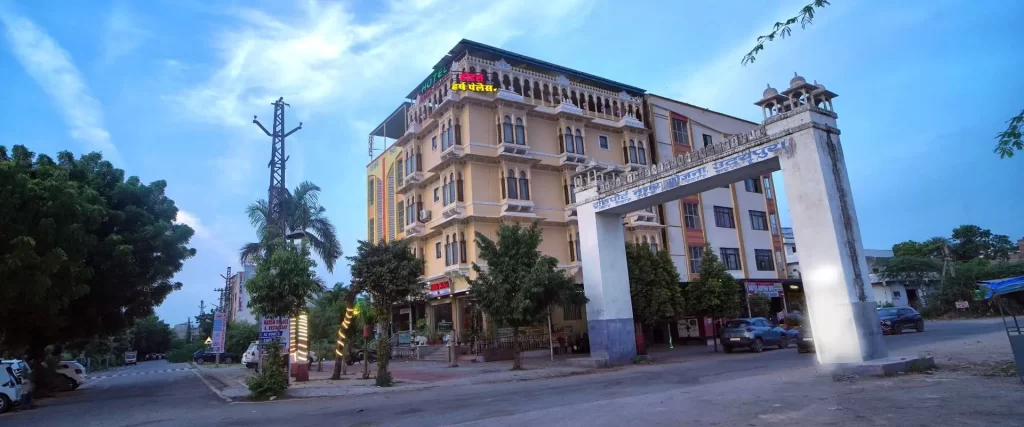 Hotel Harsh Palace Udaipur exterior view by Sarthak Hospitality with traditional architecture and main entrance